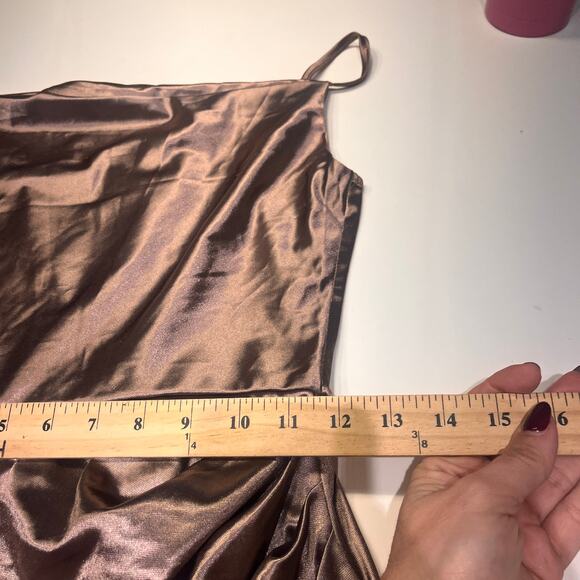 NWT Micas Satin Draped Sleeveless Midi Dress Size Medium - Picture 7 of 9